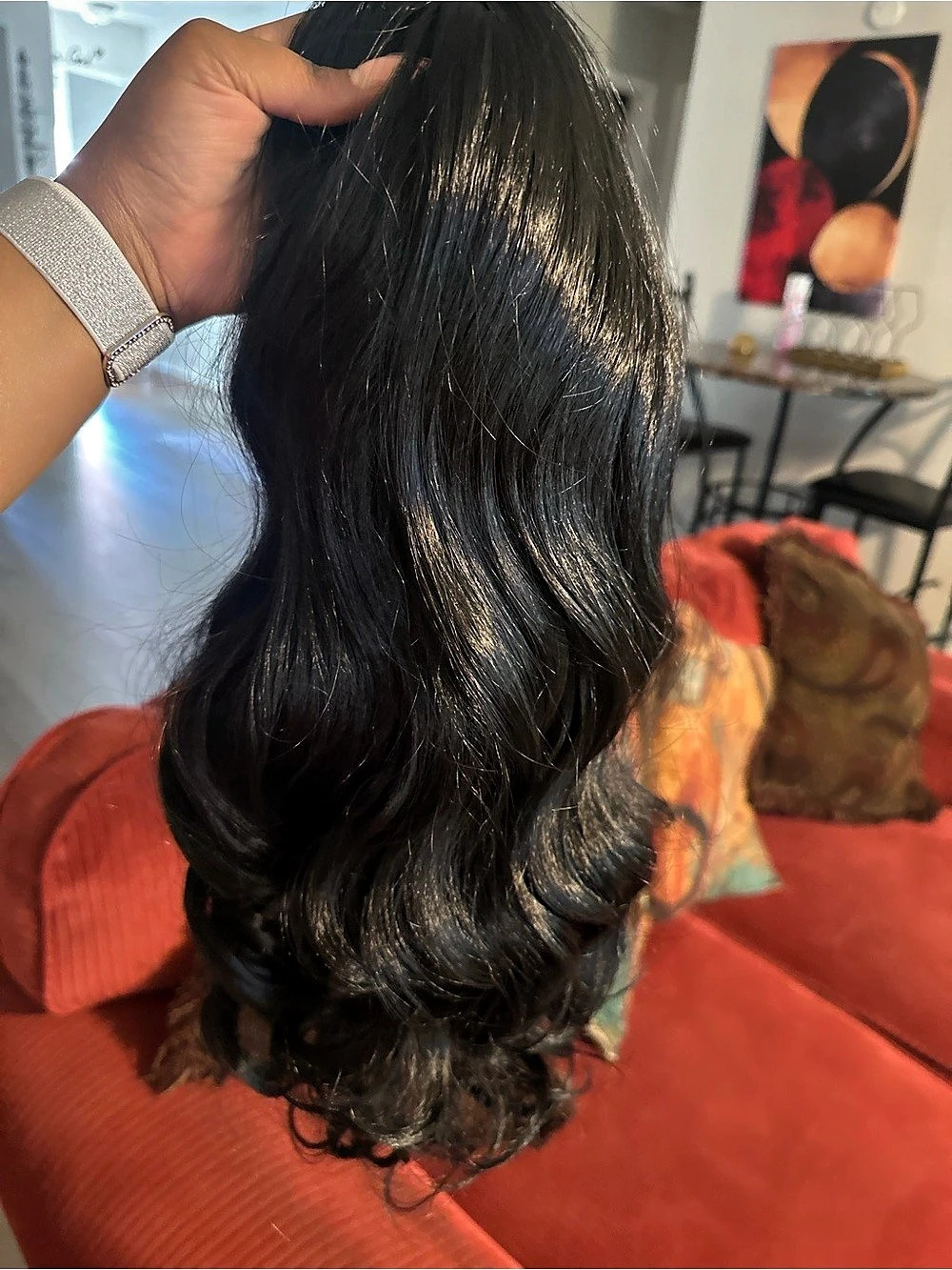 Long Wavy Black Wig Like New